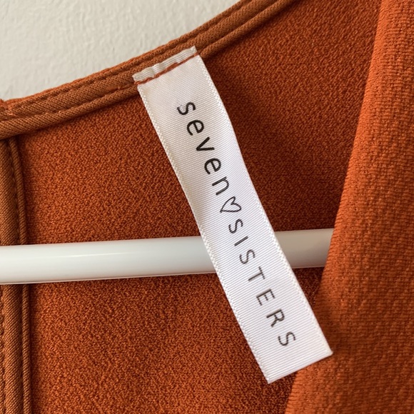 Burnt Orange Seven Sisters Flare Dress (US M) - Picture 3 of 4